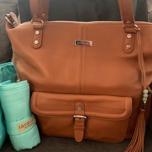 Lily Jade Meggan Diaper Bag in Camel and Silver